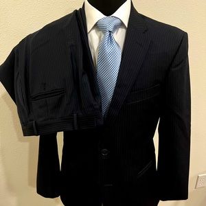 TOMMY HILFIGER PINSTRIPE SUIT BLUE MEN 40S/37W/28L